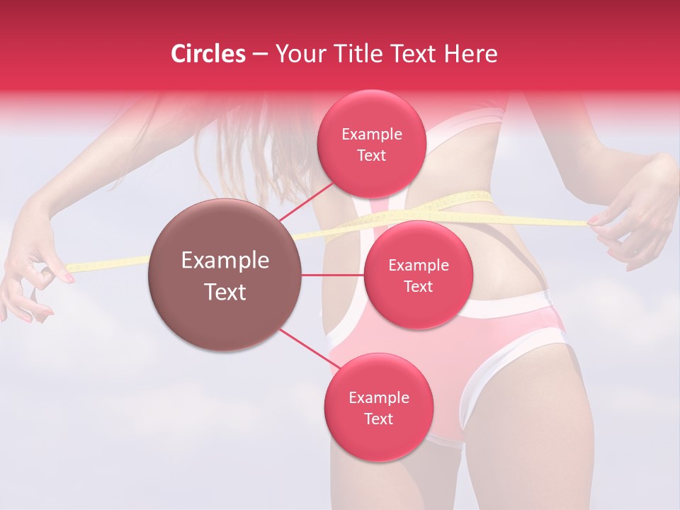 A Woman In A Pink Swimsuit Holding A Measuring Tape PowerPoint Template