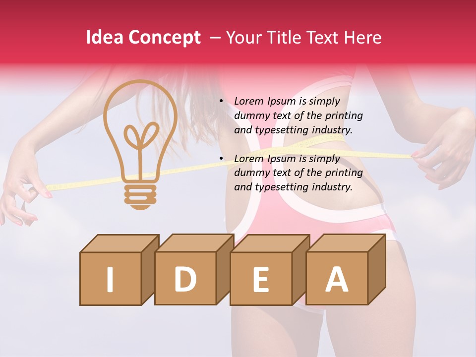 A Woman In A Pink Swimsuit Holding A Measuring Tape PowerPoint Template