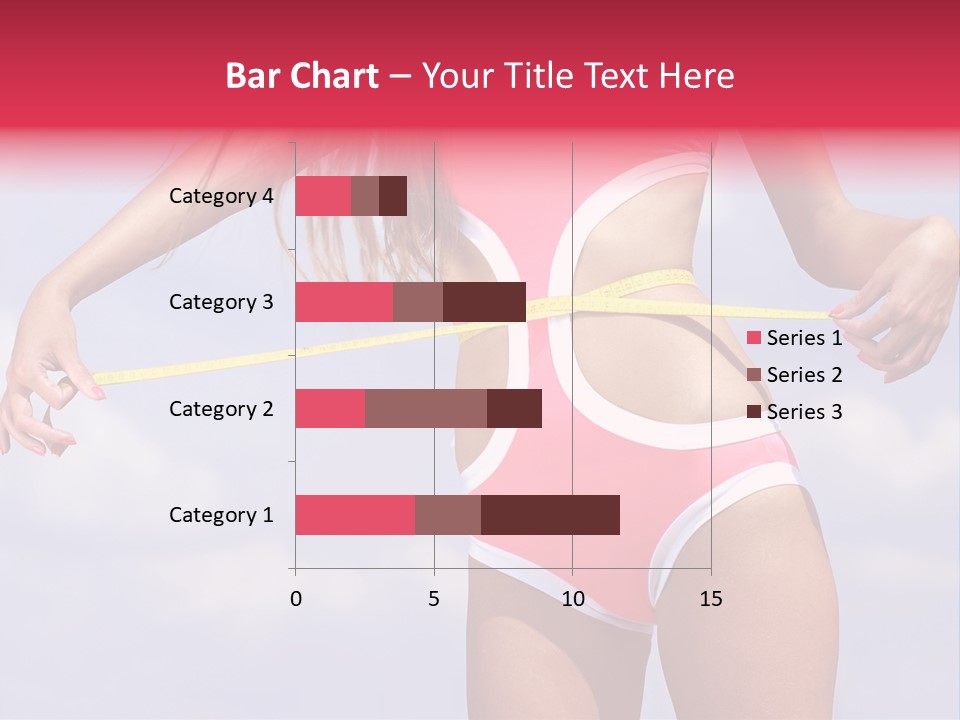 A Woman In A Pink Swimsuit Holding A Measuring Tape PowerPoint Template