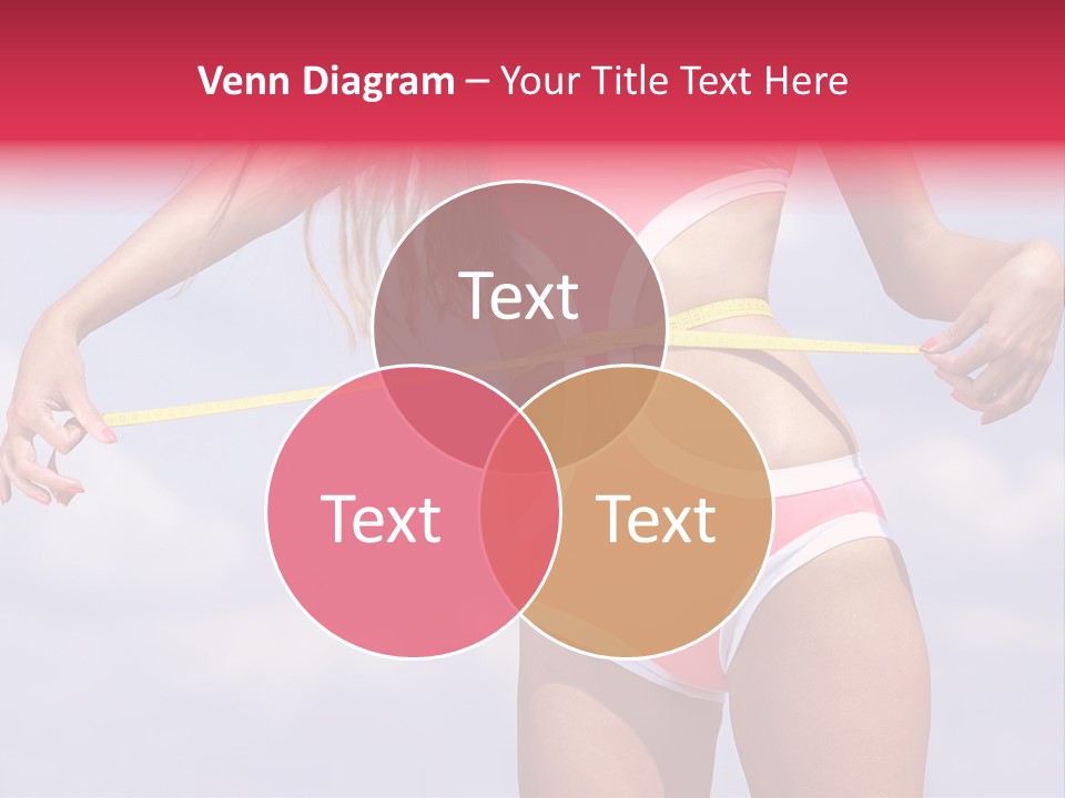 A Woman In A Pink Swimsuit Holding A Measuring Tape PowerPoint Template