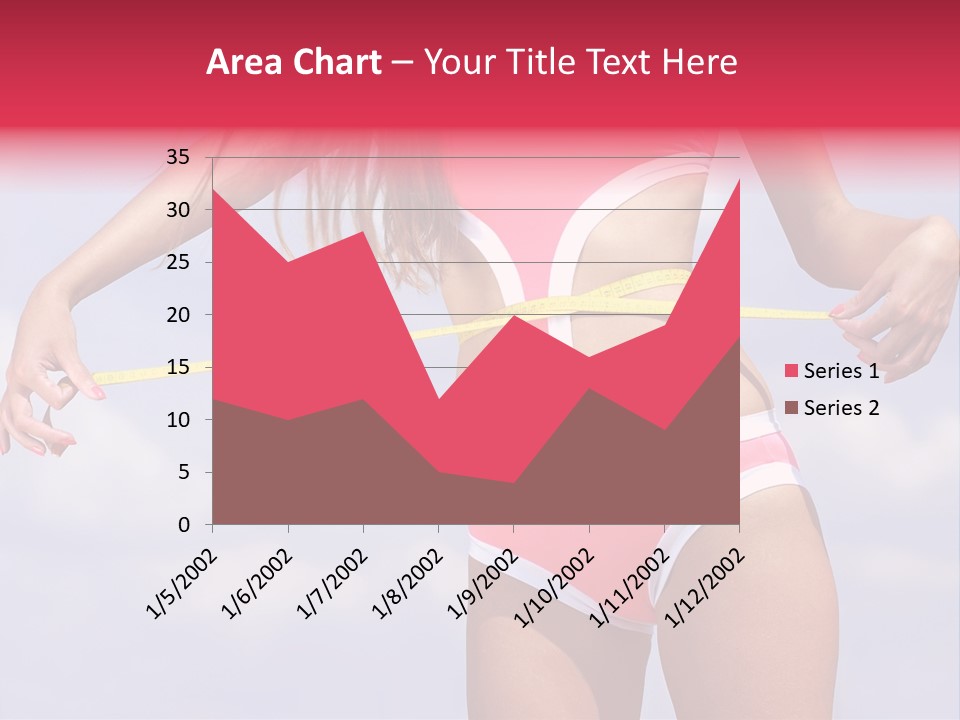 A Woman In A Pink Swimsuit Holding A Measuring Tape PowerPoint Template