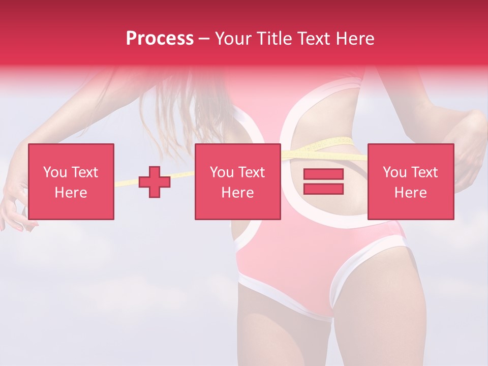 A Woman In A Pink Swimsuit Holding A Measuring Tape PowerPoint Template