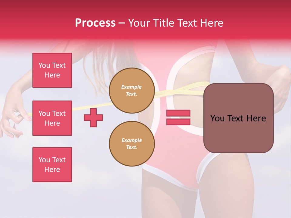 A Woman In A Pink Swimsuit Holding A Measuring Tape PowerPoint Template