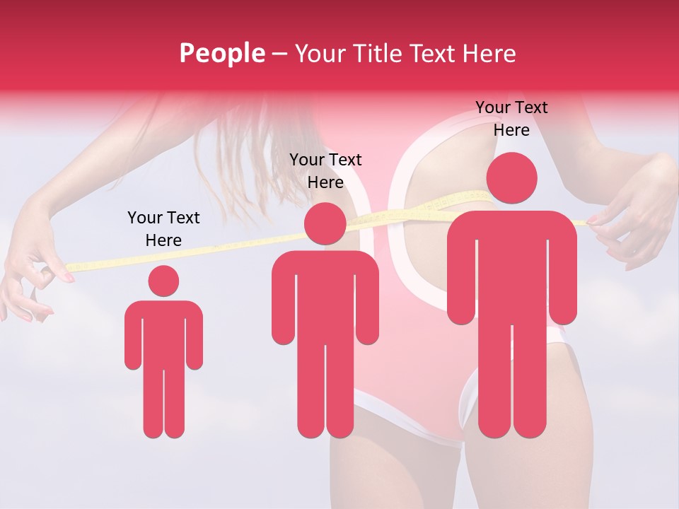 A Woman In A Pink Swimsuit Holding A Measuring Tape PowerPoint Template