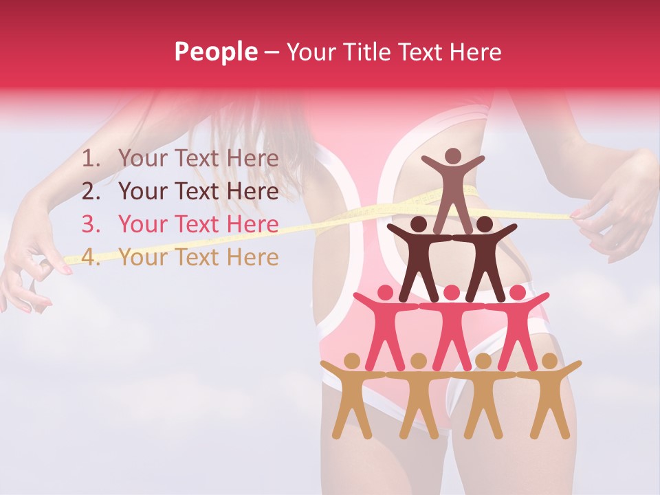 A Woman In A Pink Swimsuit Holding A Measuring Tape PowerPoint Template