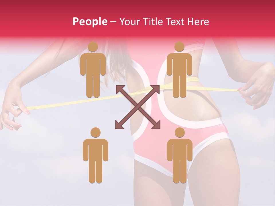 A Woman In A Pink Swimsuit Holding A Measuring Tape PowerPoint Template
