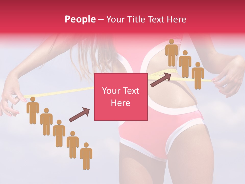 A Woman In A Pink Swimsuit Holding A Measuring Tape PowerPoint Template