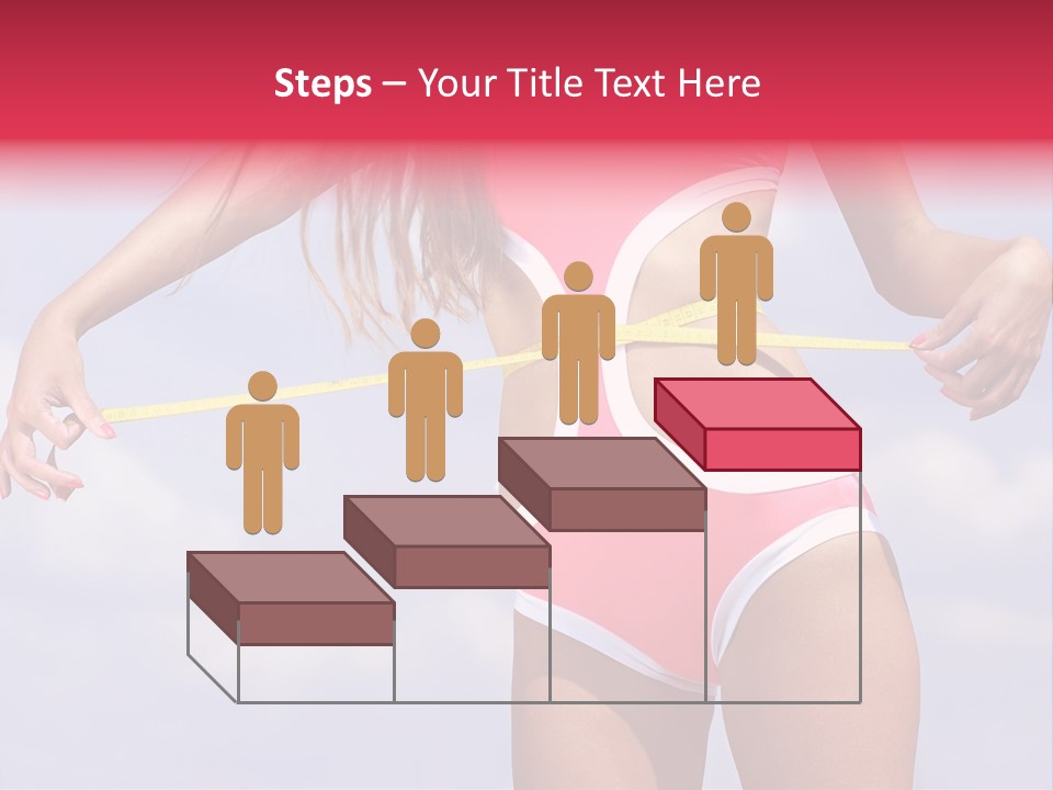 A Woman In A Pink Swimsuit Holding A Measuring Tape PowerPoint Template