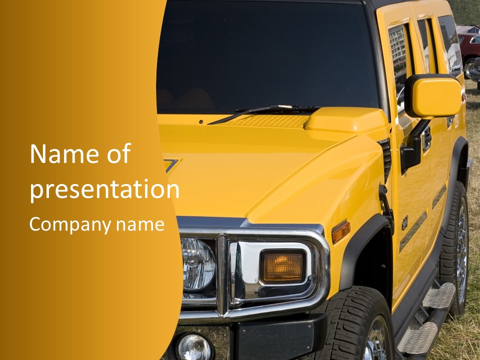 Utility Vehicle White PowerPoint Template