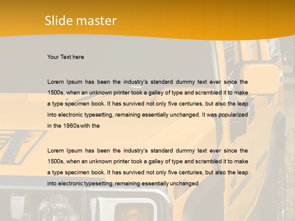 Utility Vehicle White PowerPoint Template