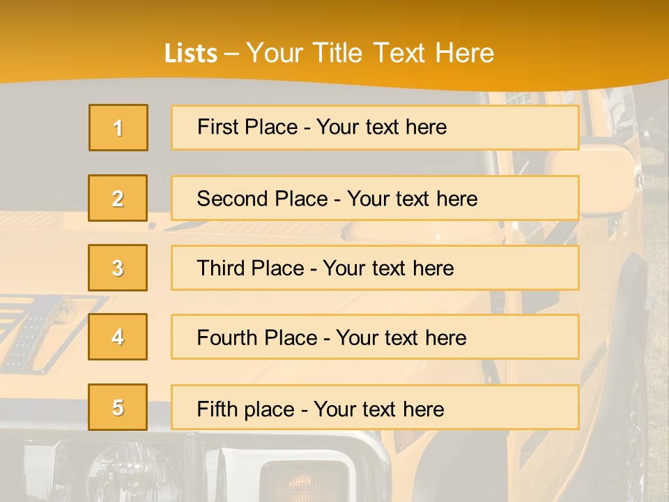 Utility Vehicle White PowerPoint Template