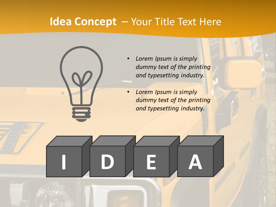 Utility Vehicle White PowerPoint Template