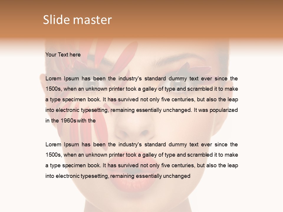 A Woman With Red Petals Painted On Her Face PowerPoint Template