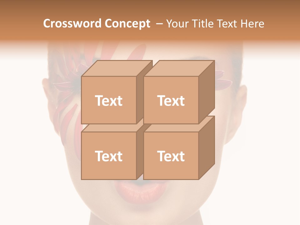 A Woman With Red Petals Painted On Her Face PowerPoint Template