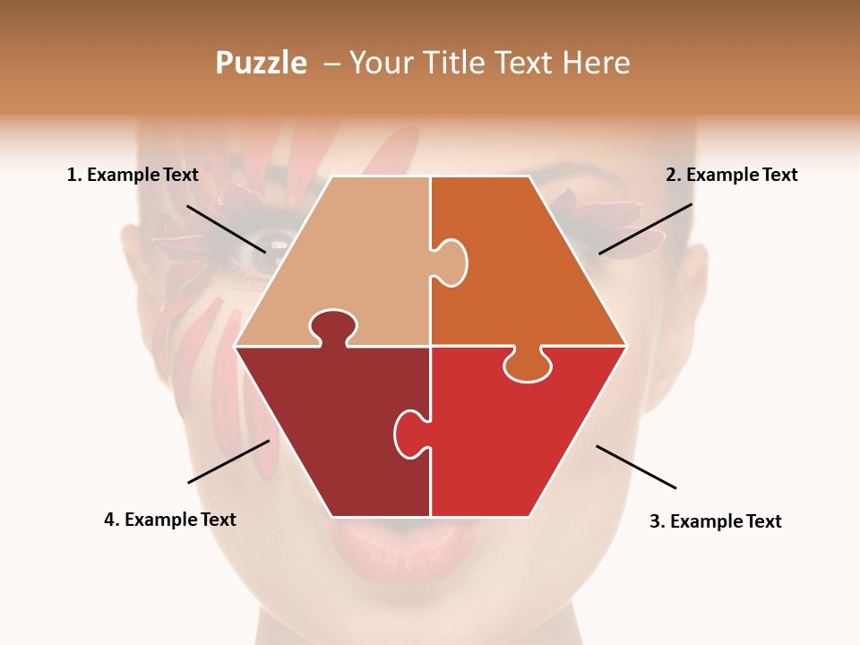 A Woman With Red Petals Painted On Her Face PowerPoint Template