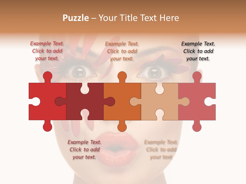 A Woman With Red Petals Painted On Her Face PowerPoint Template