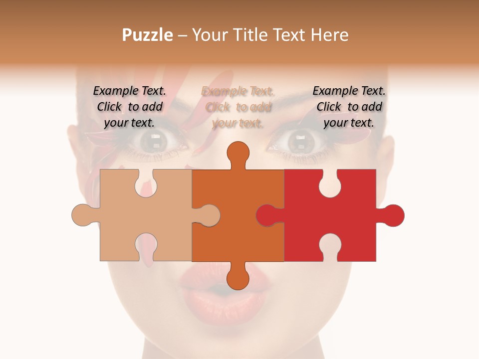 A Woman With Red Petals Painted On Her Face PowerPoint Template