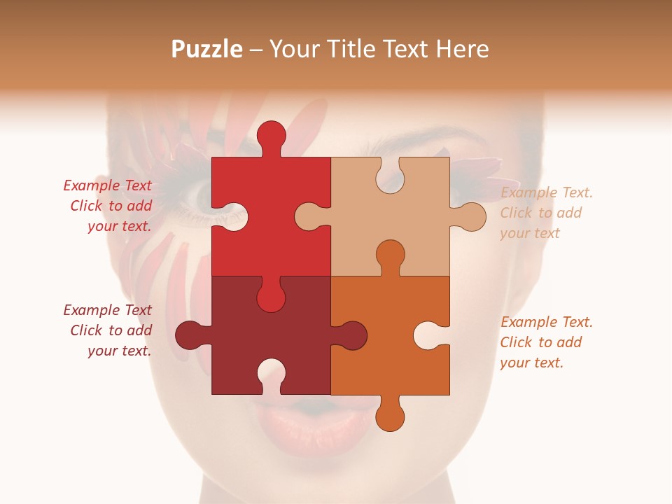 A Woman With Red Petals Painted On Her Face PowerPoint Template