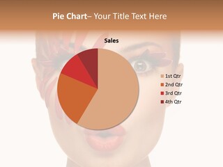 A Woman With Red Petals Painted On Her Face PowerPoint Template