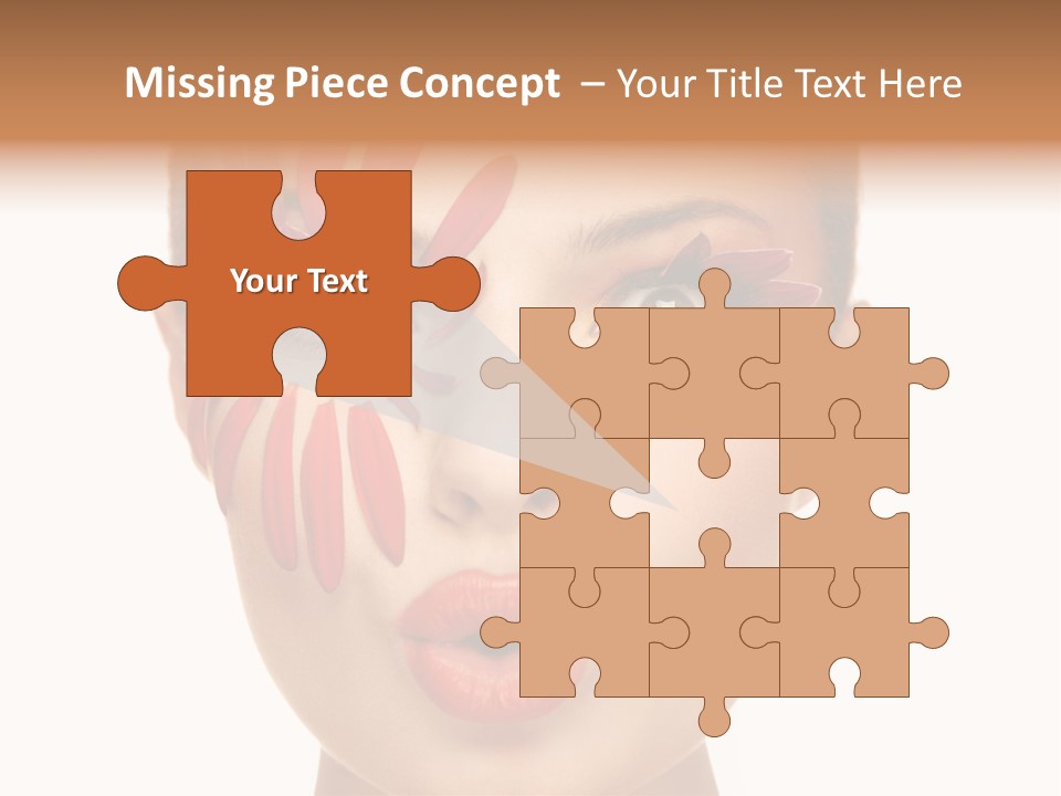 A Woman With Red Petals Painted On Her Face PowerPoint Template