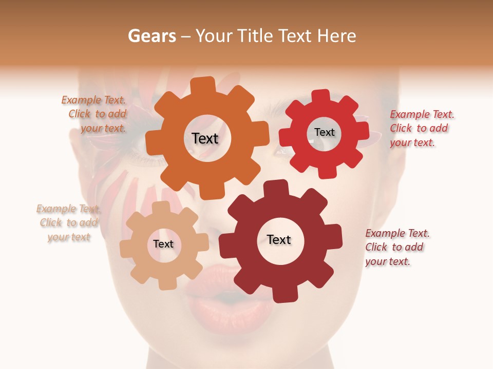 A Woman With Red Petals Painted On Her Face PowerPoint Template