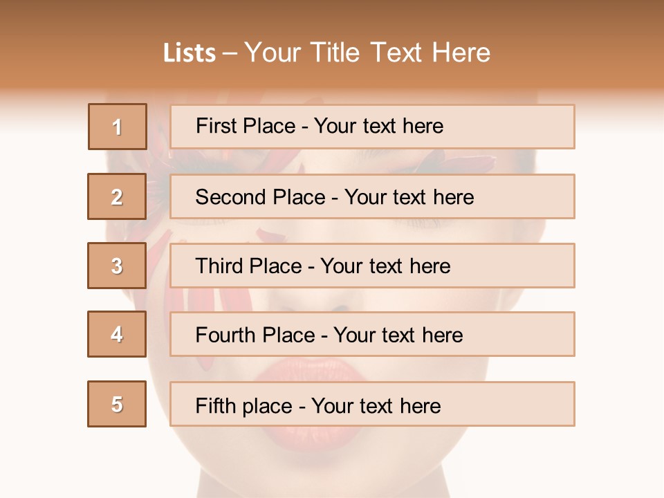 A Woman With Red Petals Painted On Her Face PowerPoint Template