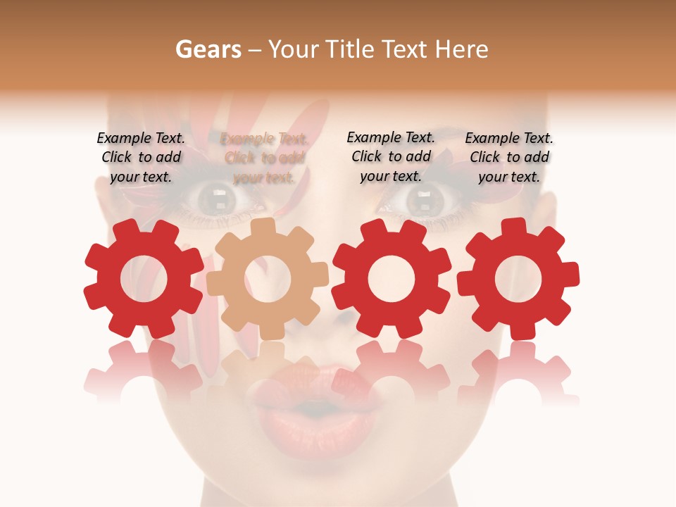 A Woman With Red Petals Painted On Her Face PowerPoint Template