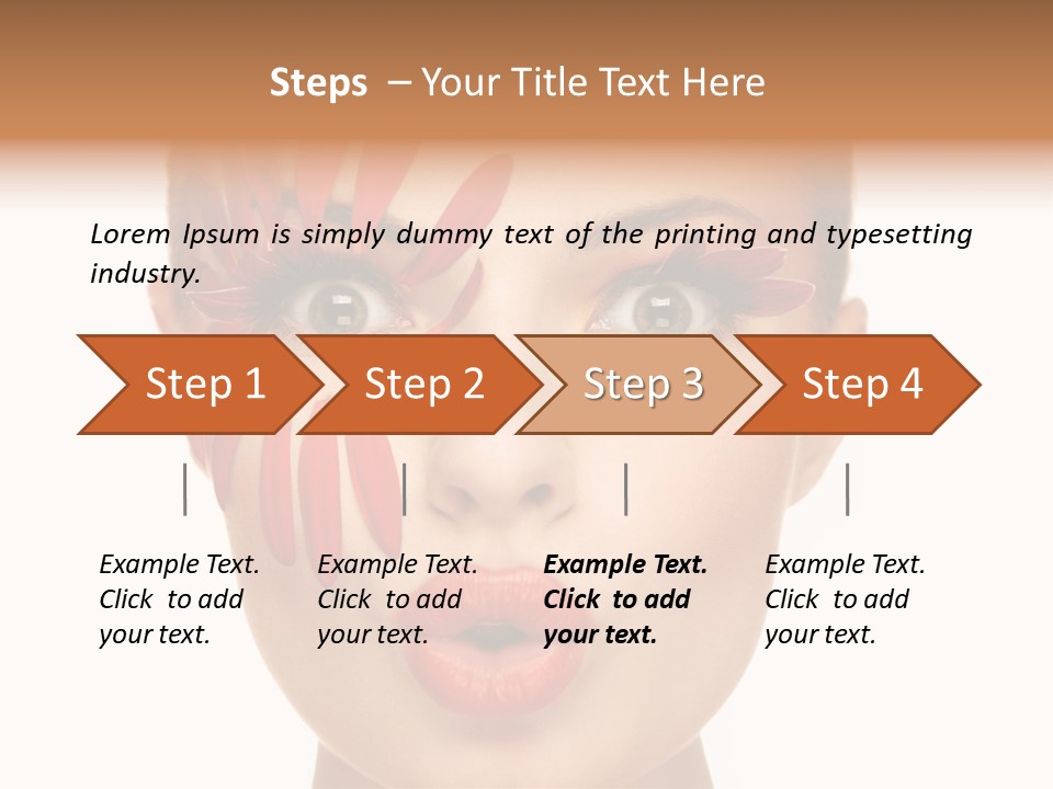A Woman With Red Petals Painted On Her Face PowerPoint Template