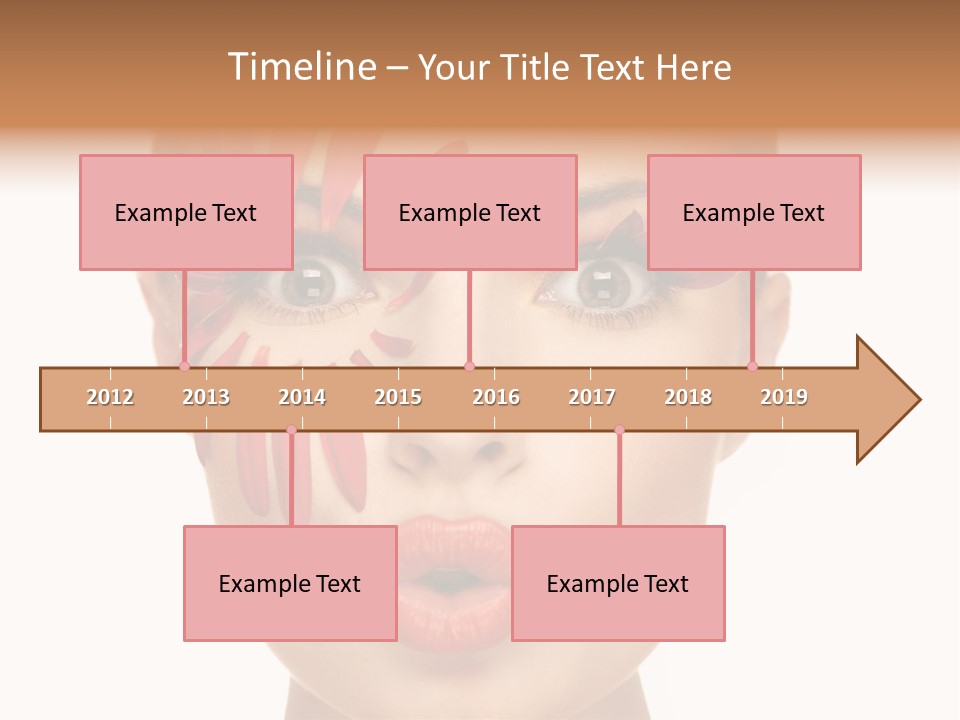 A Woman With Red Petals Painted On Her Face PowerPoint Template