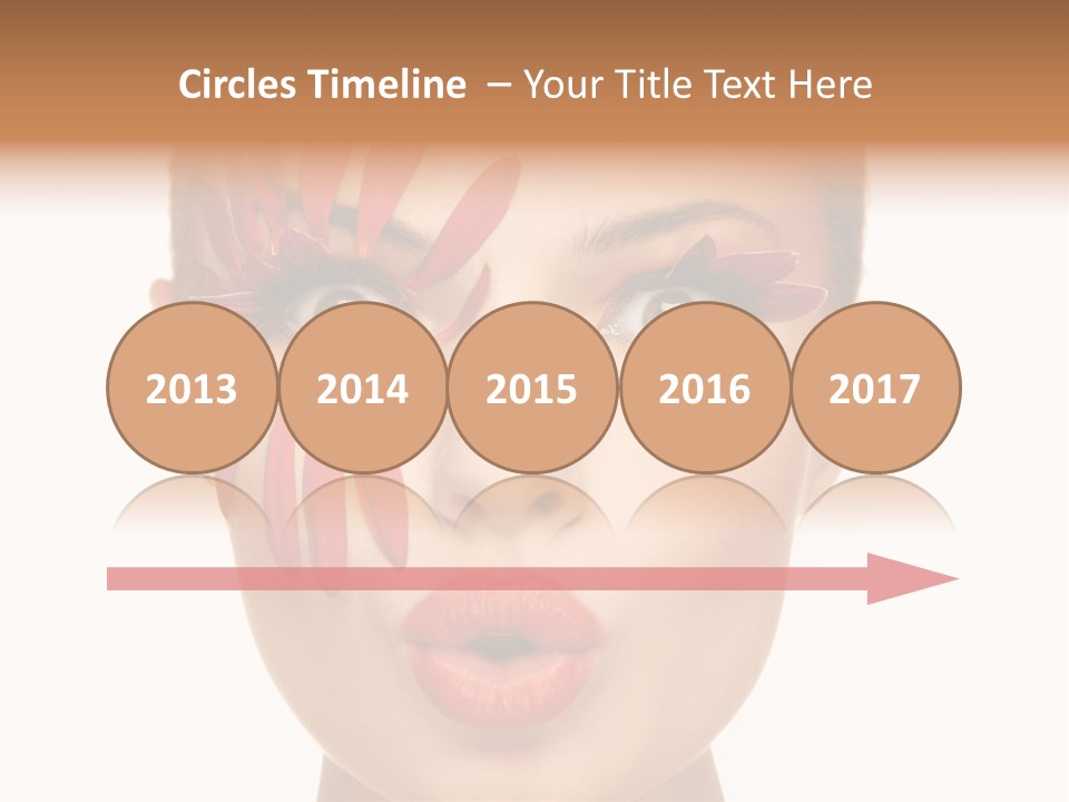 A Woman With Red Petals Painted On Her Face PowerPoint Template