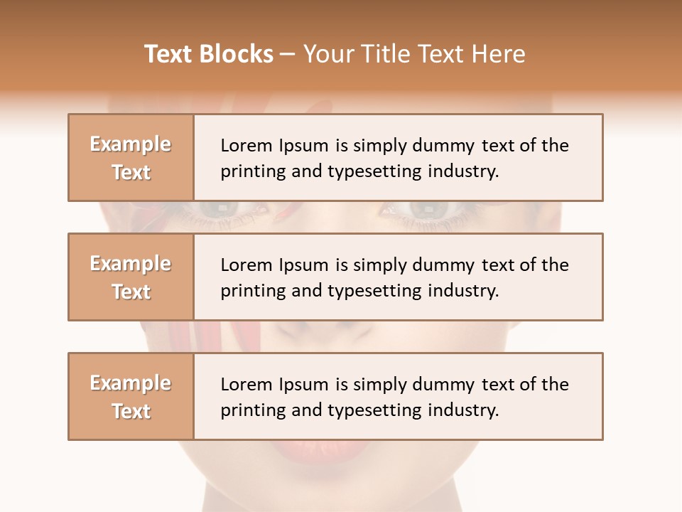 A Woman With Red Petals Painted On Her Face PowerPoint Template