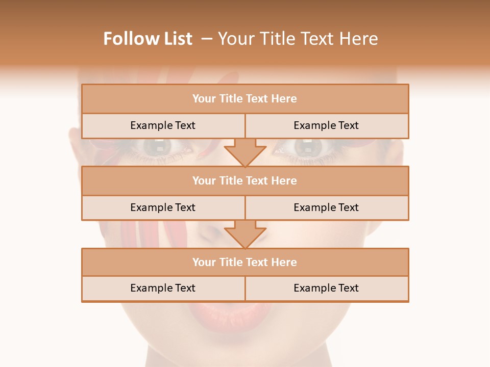 A Woman With Red Petals Painted On Her Face PowerPoint Template