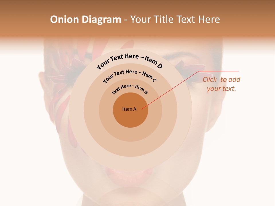 A Woman With Red Petals Painted On Her Face PowerPoint Template
