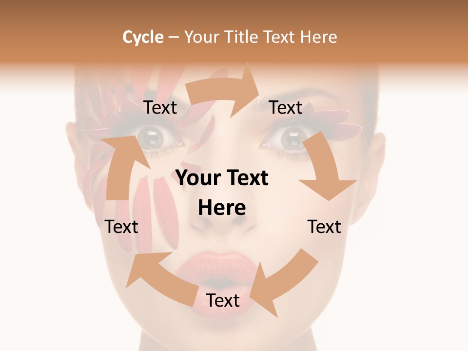 A Woman With Red Petals Painted On Her Face PowerPoint Template