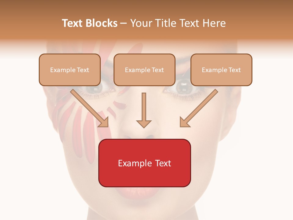 A Woman With Red Petals Painted On Her Face PowerPoint Template