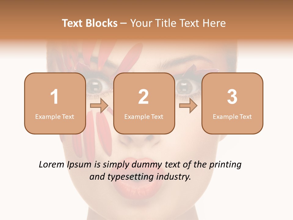 A Woman With Red Petals Painted On Her Face PowerPoint Template