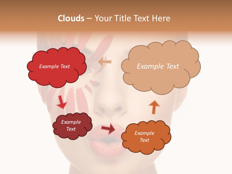 A Woman With Red Petals Painted On Her Face PowerPoint Template