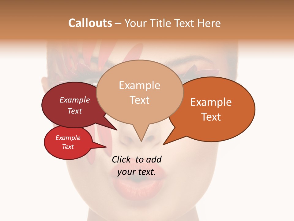 A Woman With Red Petals Painted On Her Face PowerPoint Template