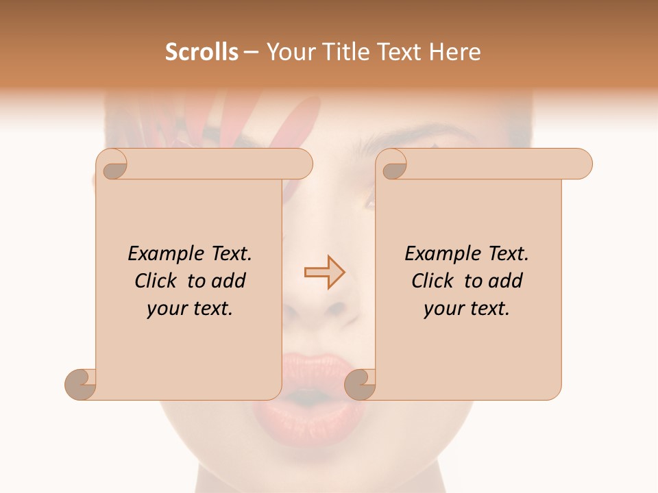 A Woman With Red Petals Painted On Her Face PowerPoint Template