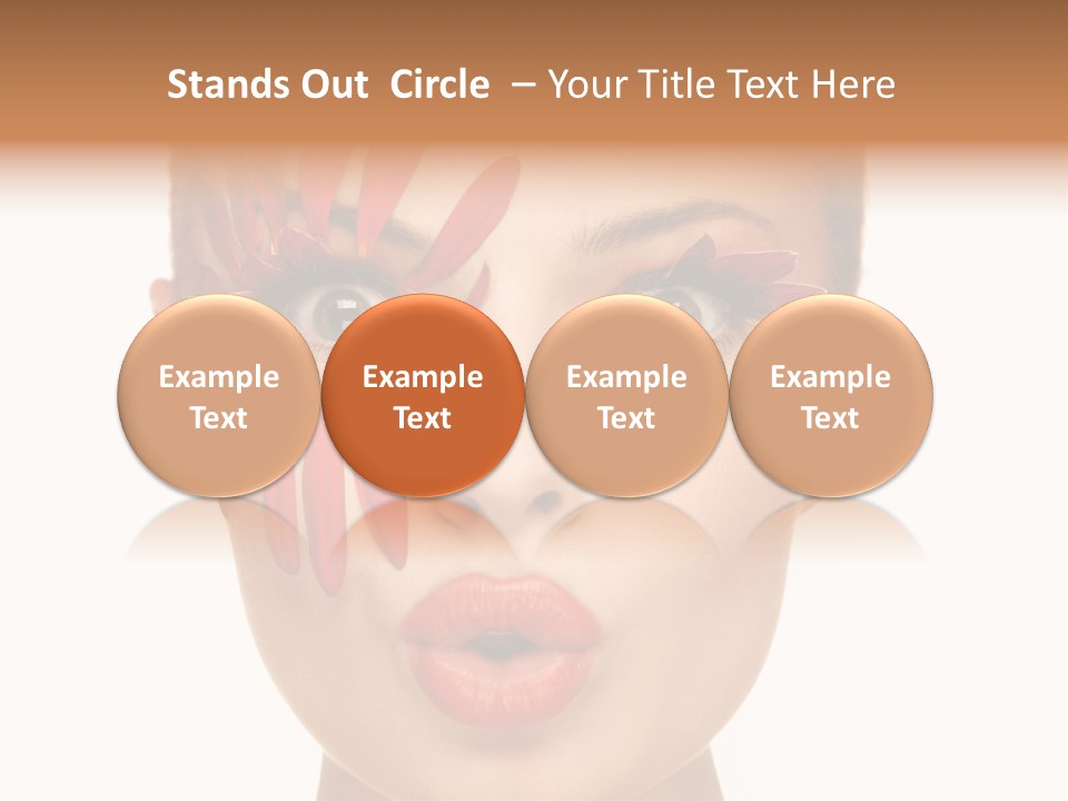 A Woman With Red Petals Painted On Her Face PowerPoint Template