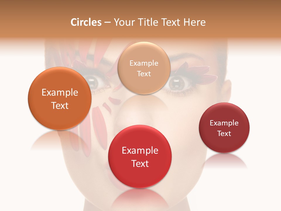 A Woman With Red Petals Painted On Her Face PowerPoint Template