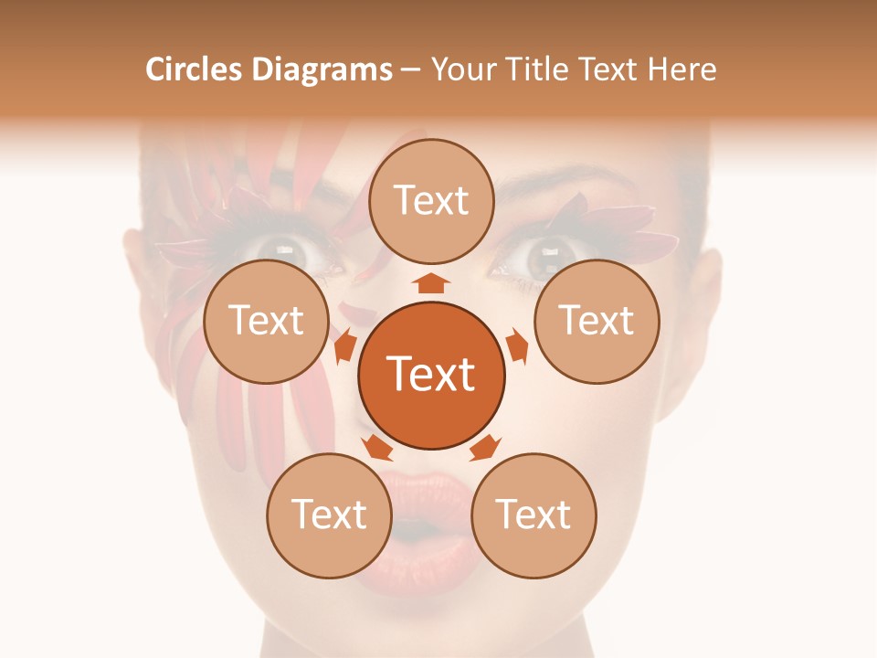 A Woman With Red Petals Painted On Her Face PowerPoint Template