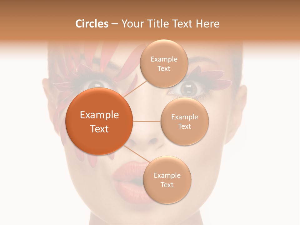 A Woman With Red Petals Painted On Her Face PowerPoint Template