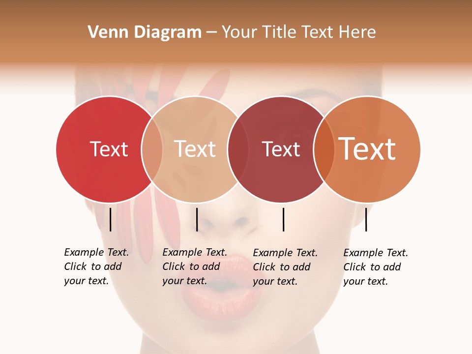 A Woman With Red Petals Painted On Her Face PowerPoint Template