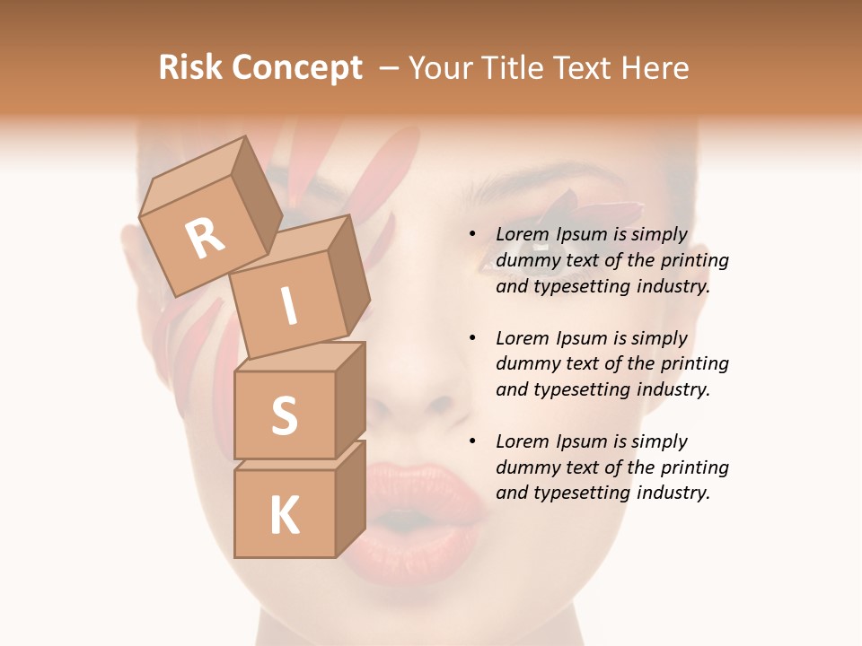 A Woman With Red Petals Painted On Her Face PowerPoint Template