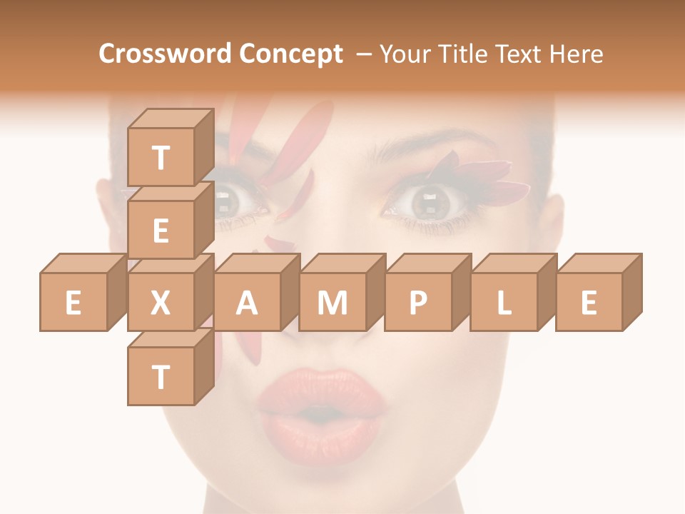 A Woman With Red Petals Painted On Her Face PowerPoint Template