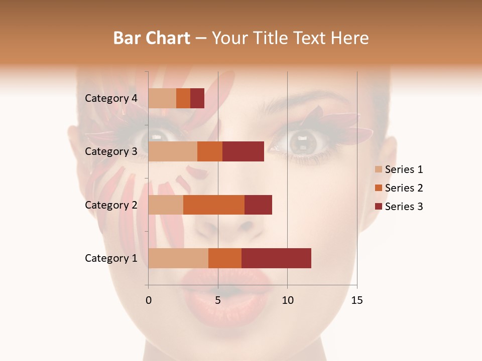 A Woman With Red Petals Painted On Her Face PowerPoint Template