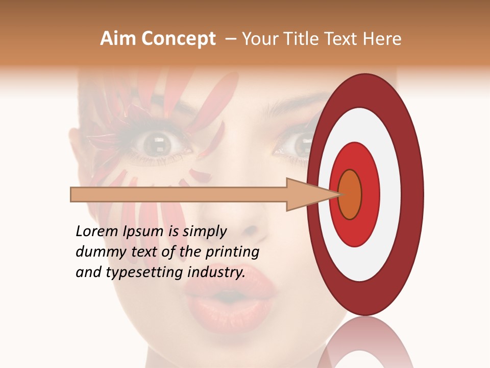 A Woman With Red Petals Painted On Her Face PowerPoint Template