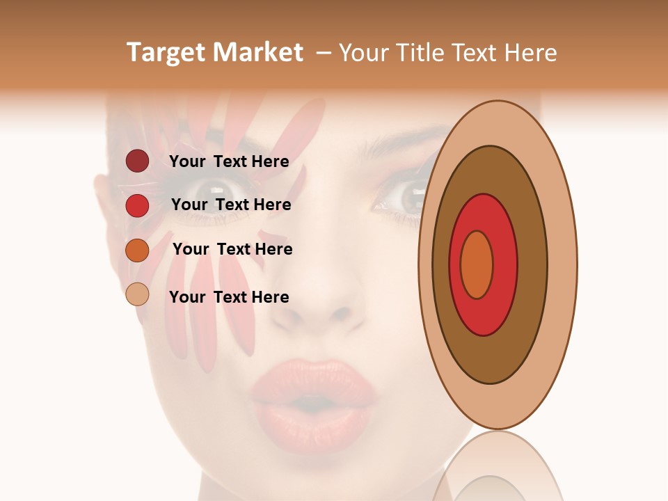 A Woman With Red Petals Painted On Her Face PowerPoint Template