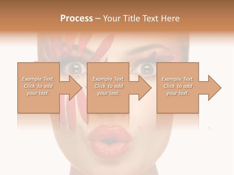 A Woman With Red Petals Painted On Her Face PowerPoint Template